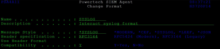 Powertech SIEM Agent Change Format display